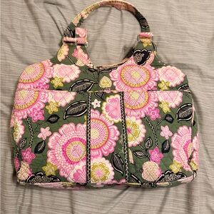Vera Bradley Olivia Pink Floral Laptop Carryall - Retired